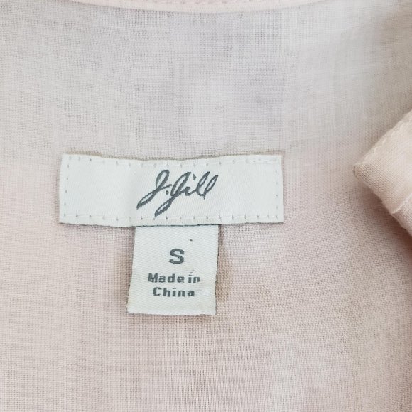 J.Jill Pleated Sheer Pintuck Top Blush Pink Small - Picture 6 of 9